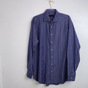 Etro Milano Men's Long Sleeve Colorful Striped Italian Casual Shirt Euro 44 XL